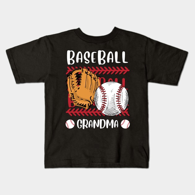 My Favorite Baseball Player Calls Me Grandma Gift for Baseball Grandma Kids T-Shirt by BoogieCreates